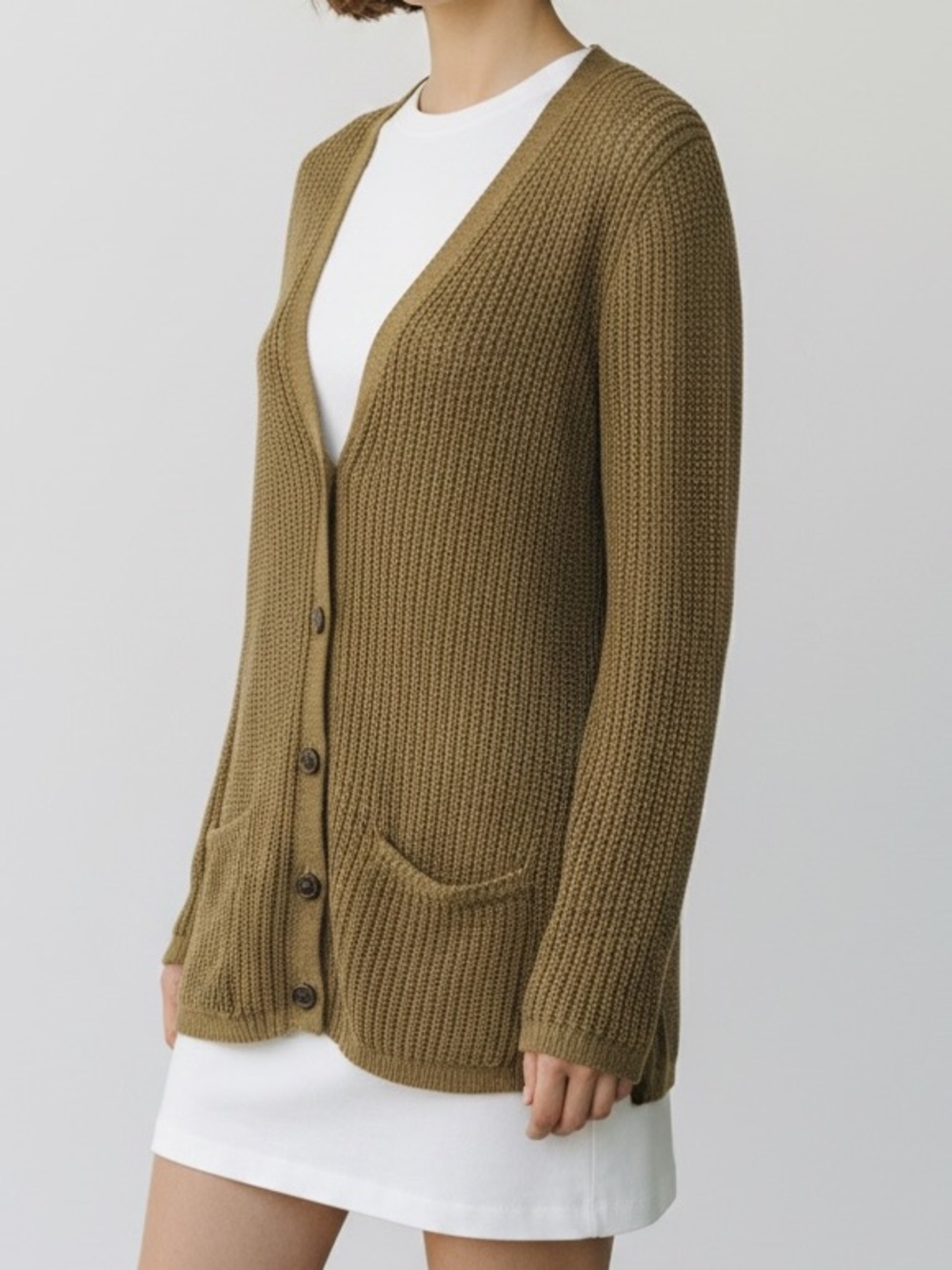 Denim & Supply Ralph Lauren Olive V-Neck Button Cardigan
